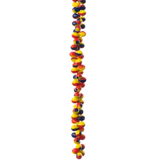 Red, Yellow & Blue Czech Glass Teardrop Beads, 7mm by Bead Landing™